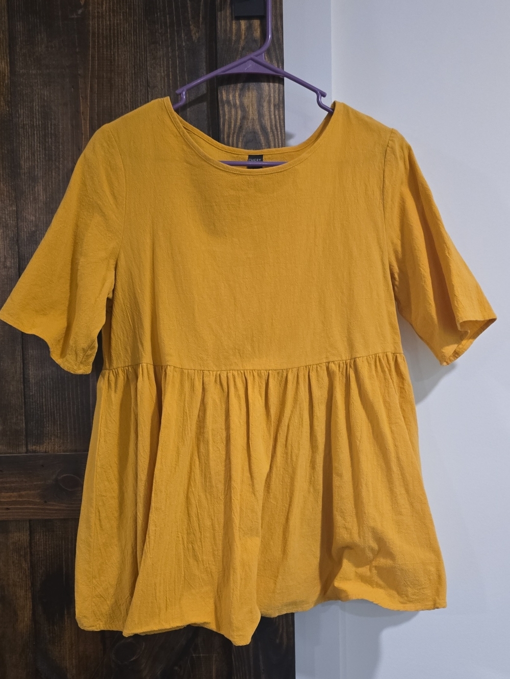 Relaxed Mustard Peplum Tunic Top